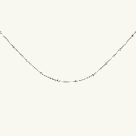 Bead Chain Dainty Choker Necklace Silver